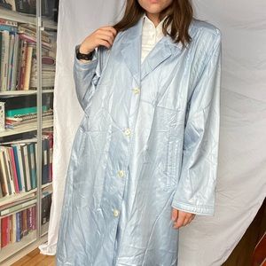 Bally blue French rain jacket trench coat vintage